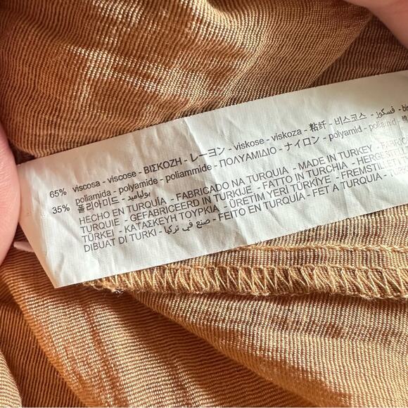 Zara Crinkle Blouse Sheer Romantic Spring Coastal Chic - Picture 7 of 15